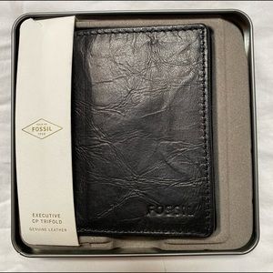 Men’s Fossil Tri-Fold Black Leather Wallet